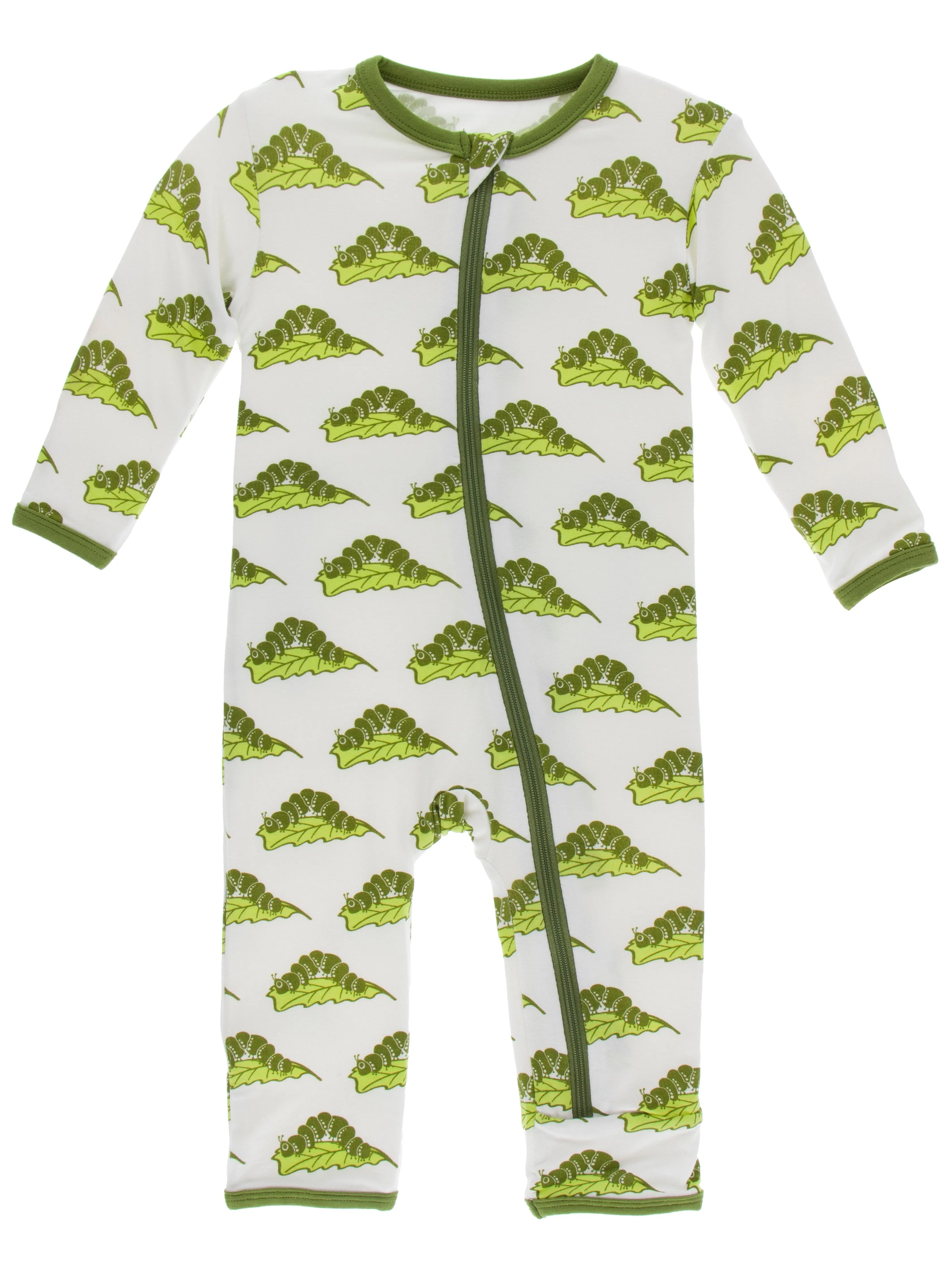 KicKee Pants Natural Caterpillars Coverall with Zipper