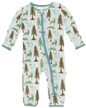 KicKee Pants Natural Woodland Holiday Coverall with Zipper