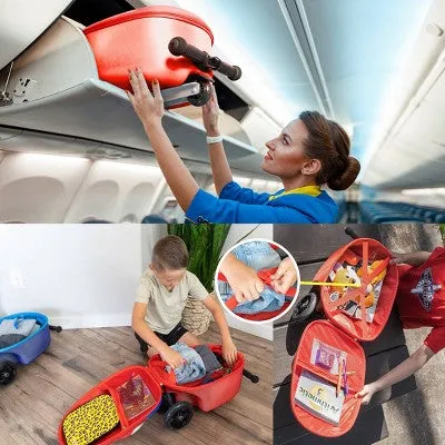 Kiddietotes Kids' Hardside Carry On Suitcase Scooter - Racecar