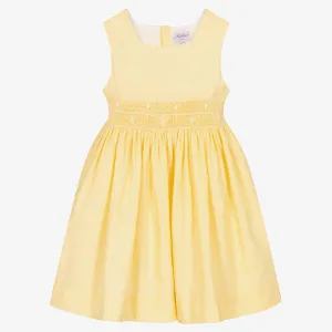 KIDIWI Girls' Yellow Smocked Dress