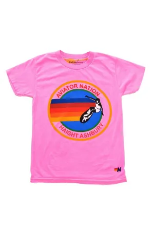 KID'S AVIATOR NATION HAIGHT ASHBURY TEE - NEON PINK