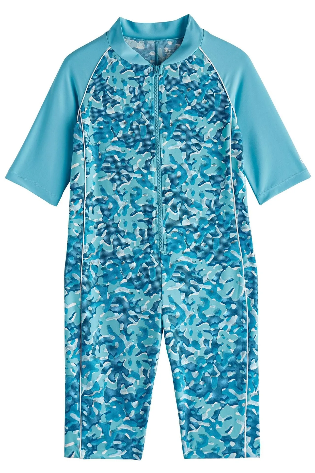 Kid's Barracuda Neck-to-Knee Swimsuit  |  Aruba Blue Sea Camo