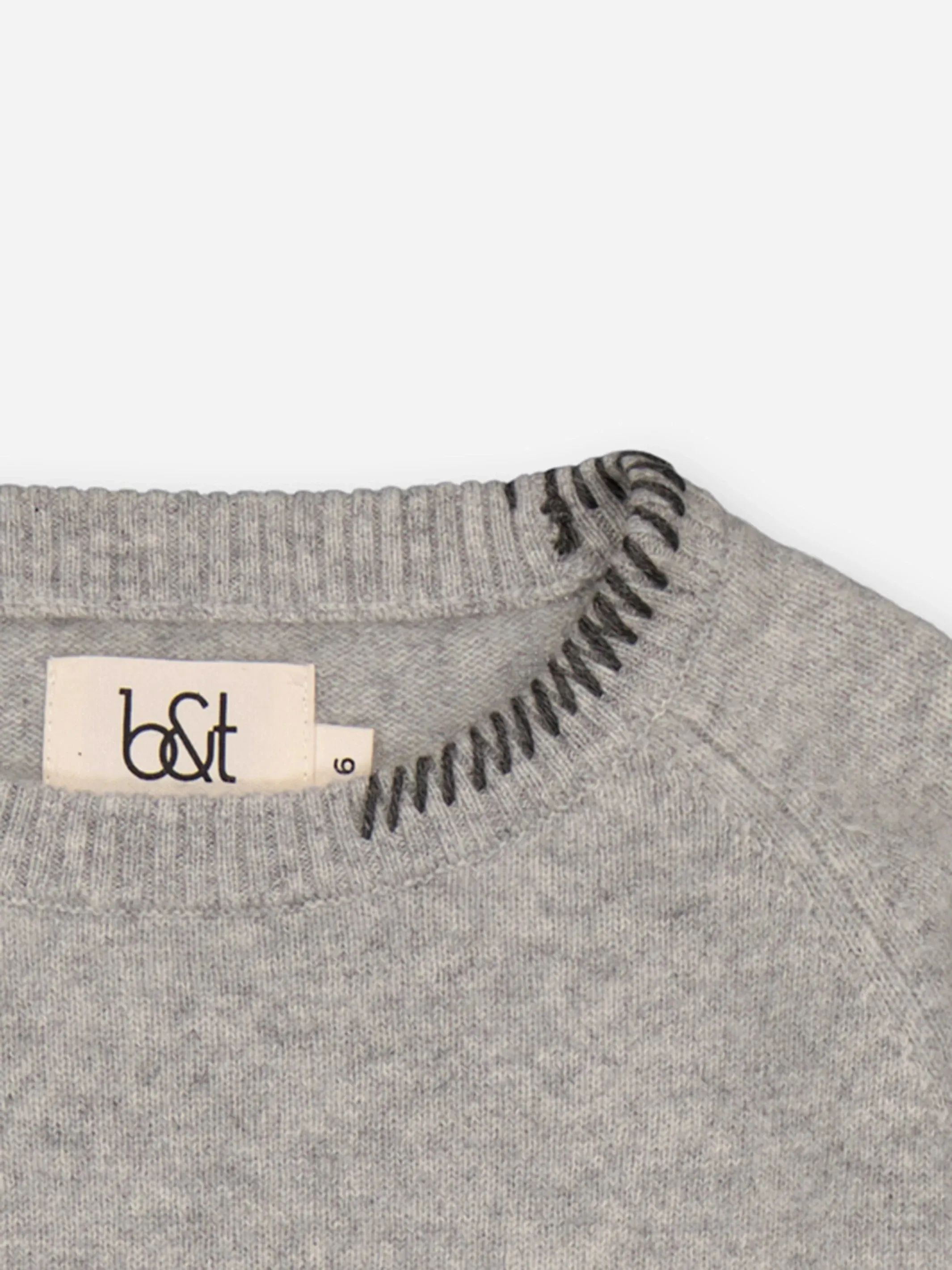 Kids' Cashmere Sweater Dress Embroidered Grey