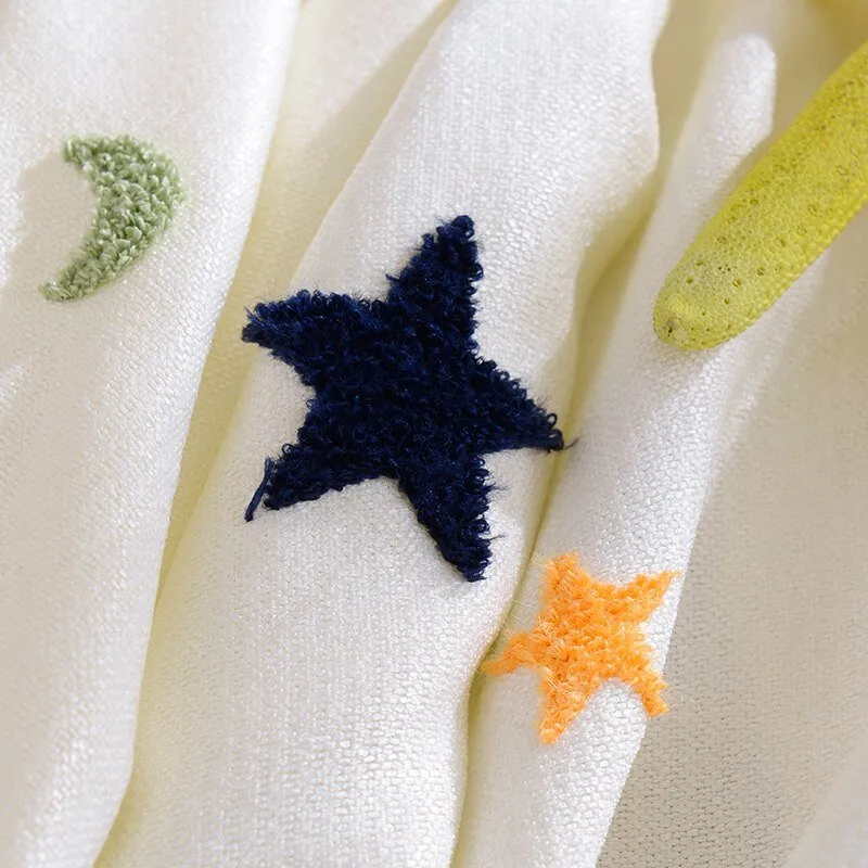 Kids Embroidered Star Moon Curtains