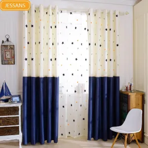 Kids Embroidered Star Moon Curtains