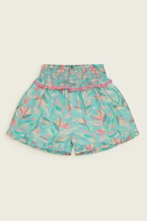 Kids Floral Print Cotton Shorts