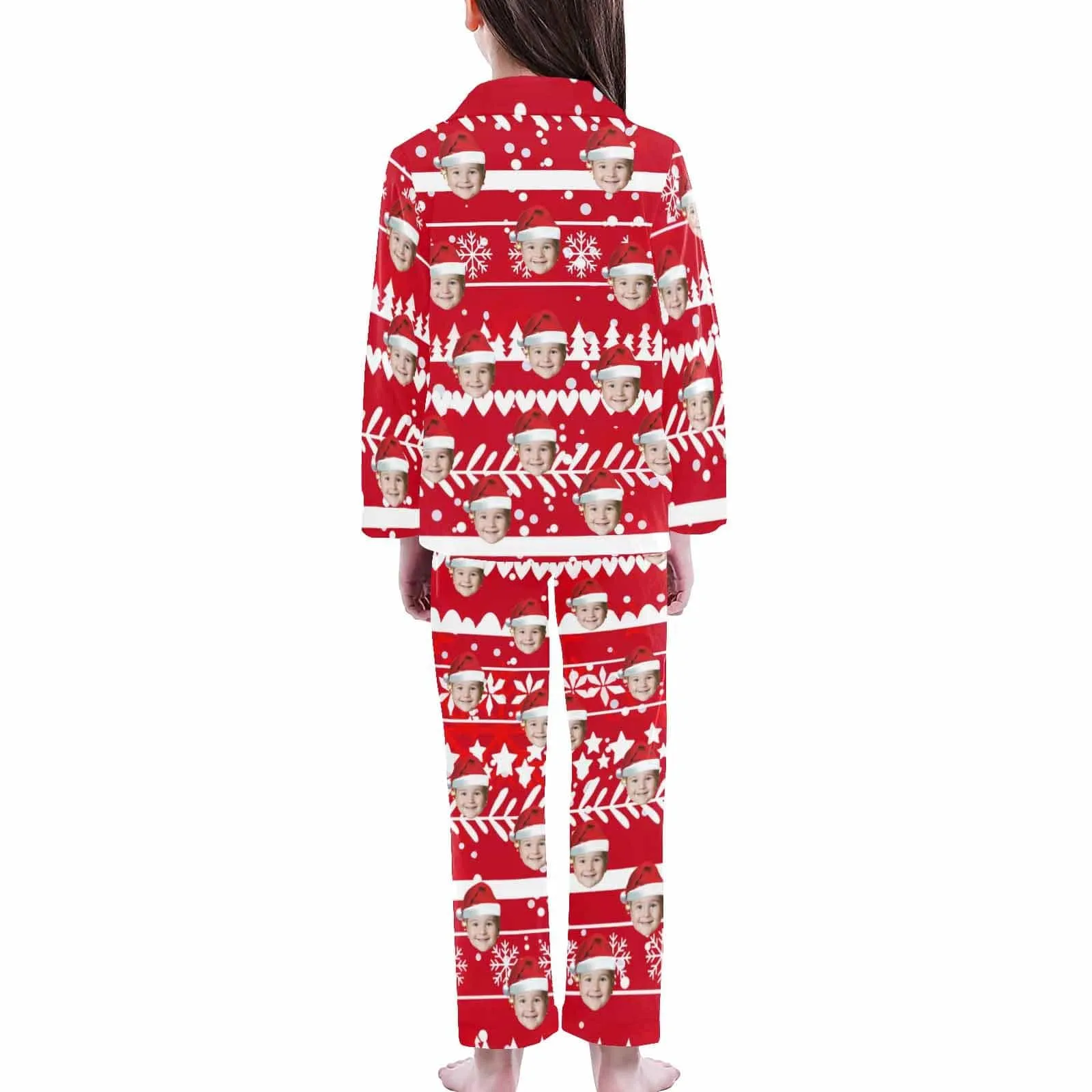 Kid's Pajamas Custom Sleepwear with Face Personalized Christmas Pajama Set For Boys&Girls 2-15Y