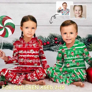 Kid's Pajamas Custom Sleepwear with Face Personalized Christmas Pajama Set For Boys&Girls 2-15Y