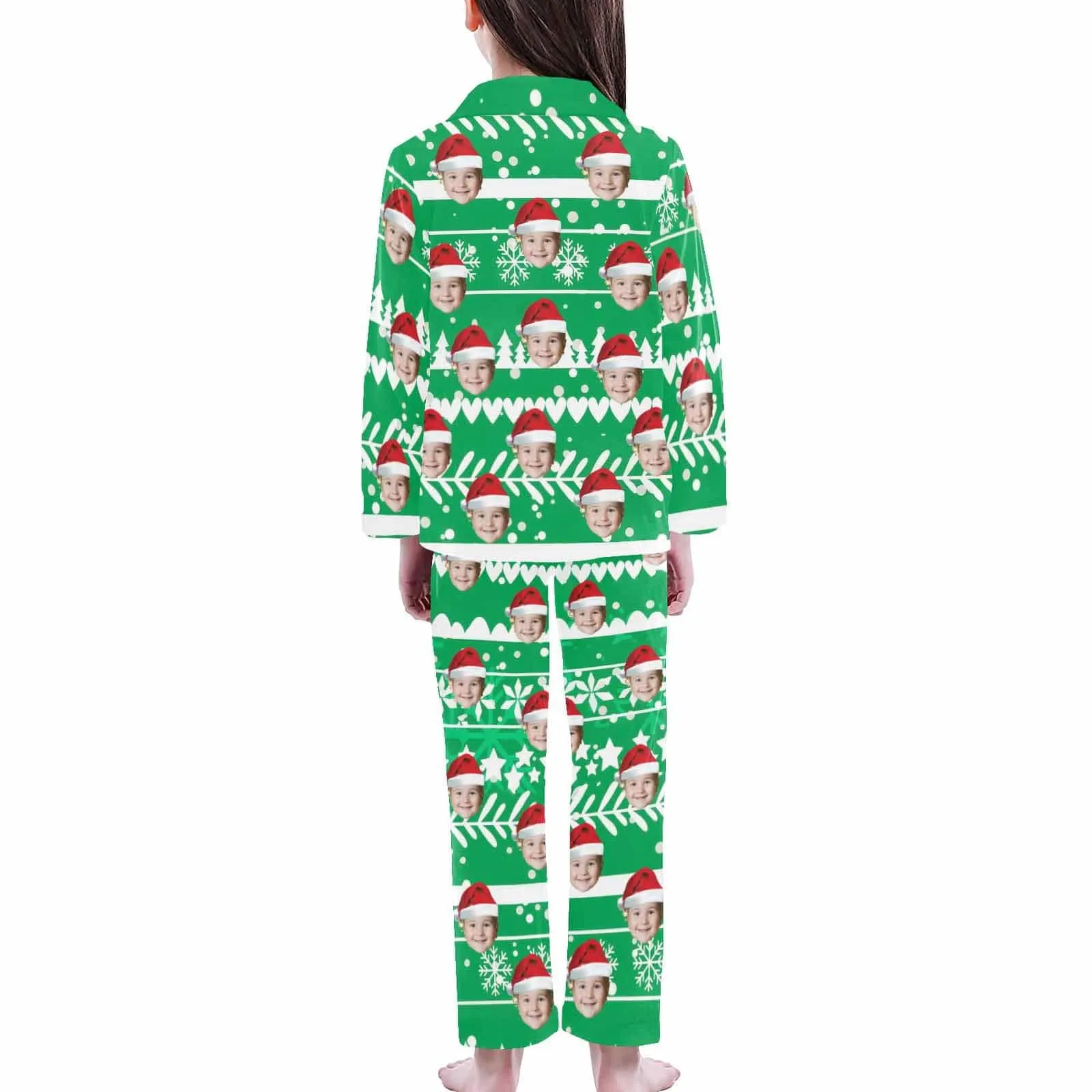 Kid's Pajamas Custom Sleepwear with Face Personalized Christmas Pajama Set For Boys&Girls 2-15Y