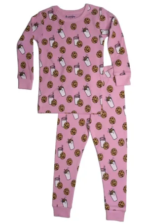 🎁Kids Pajamas - Pink Milk & Cookies