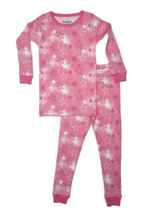 🎁Kids Pajamas - Pink Spray Stars