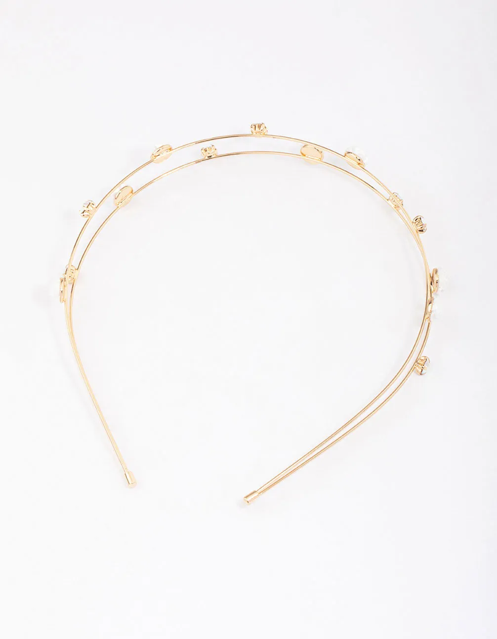 Kids Rose Gold Diamante Flower Headband