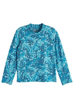 Kid's Sandshark Long Sleeve Surf Shirt  |  Aruba Blue Sea Camo