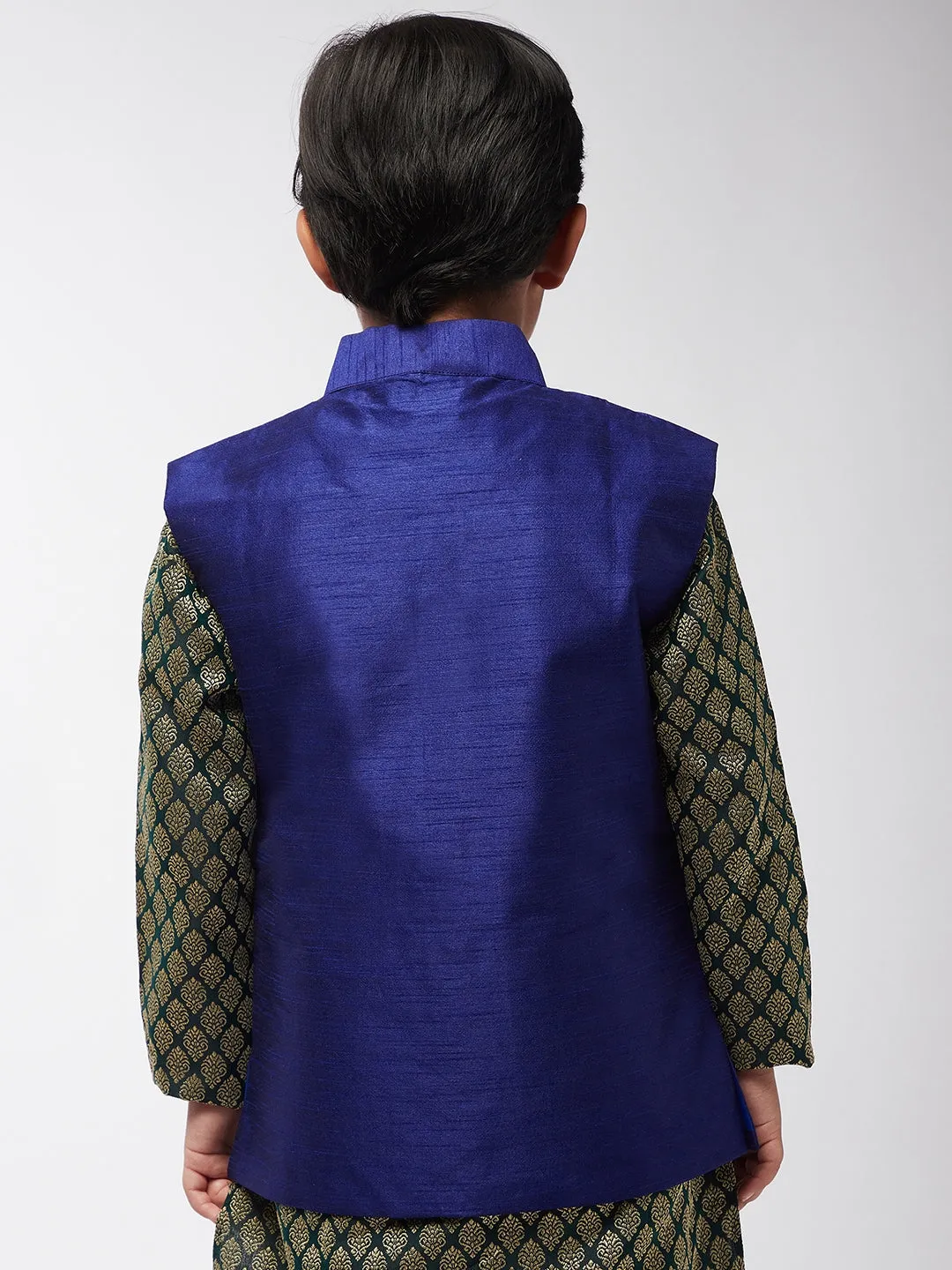 Kid's Silk Blend Royal Blue ONLY Nehrujacket - Sojanya KID