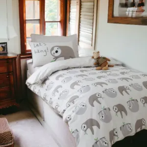 Kids Sloth Print Duvet Cover Set