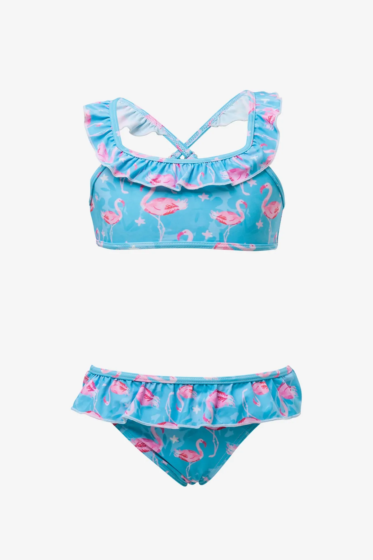 Kids Swimsuit Snapper Rock Blue Flamingo Sports (Size 4 left)