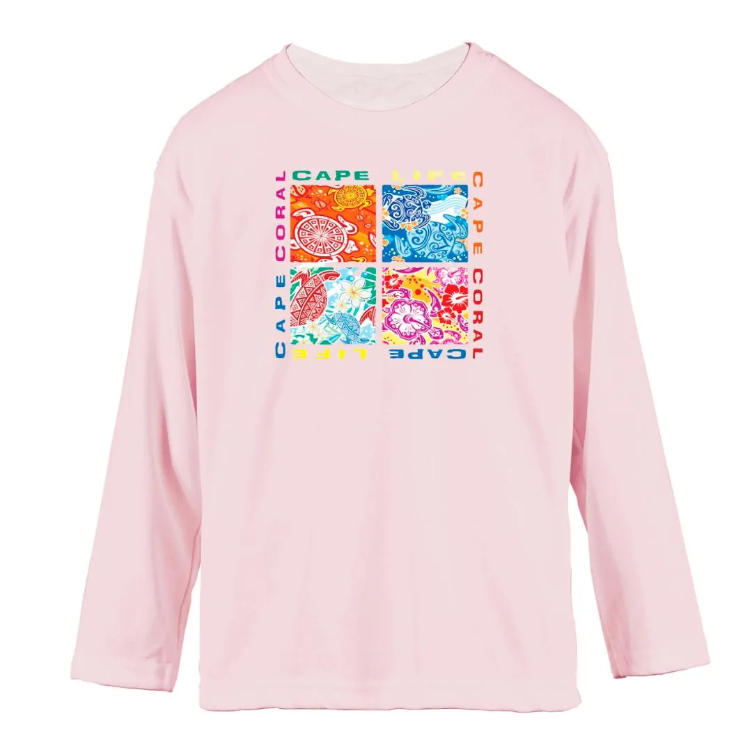 Kids Turtle Square Sun Shirt - UPF50 Sun Protection Beach Shirt