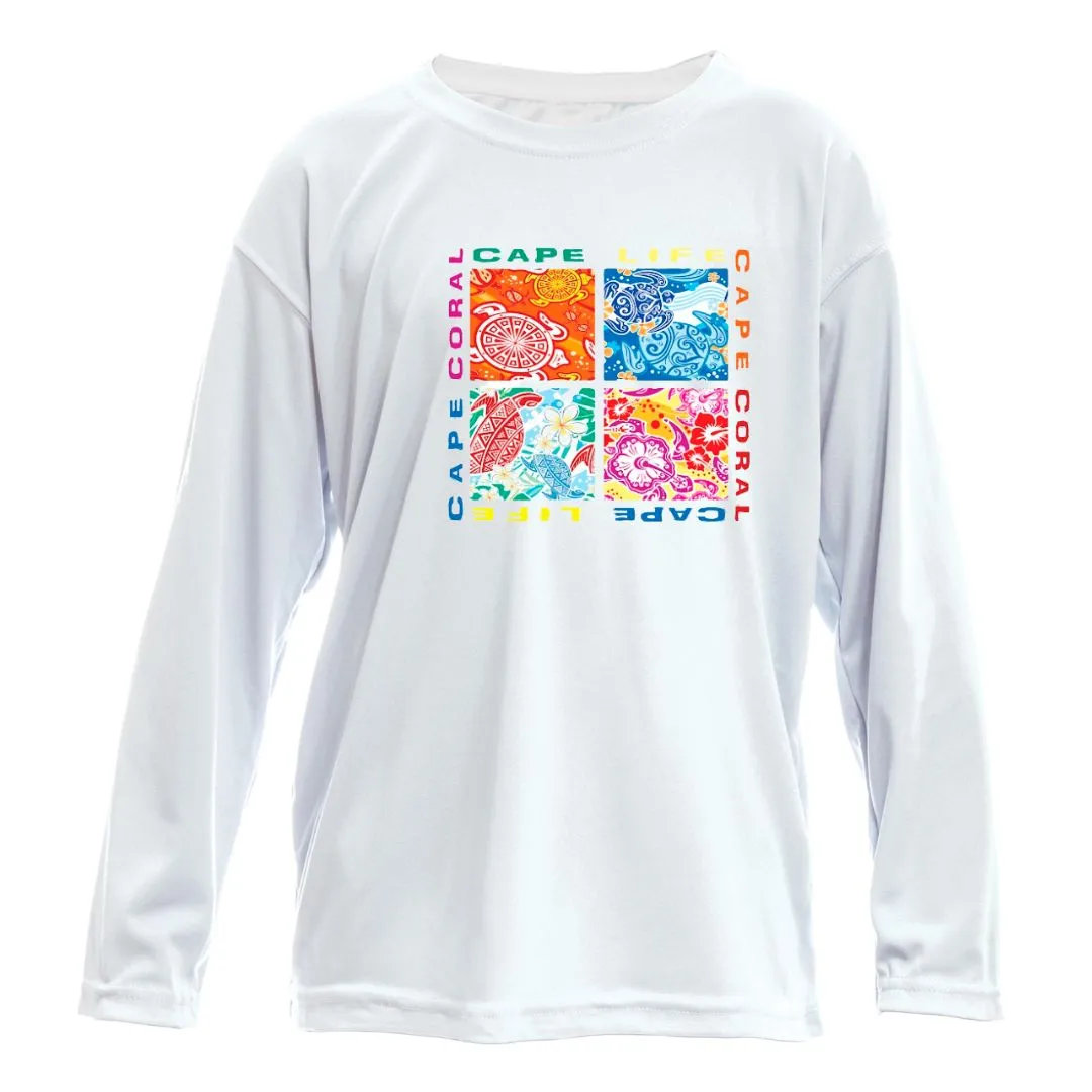 Kids Turtle Square Sun Shirt - UPF50 Sun Protection Beach Shirt