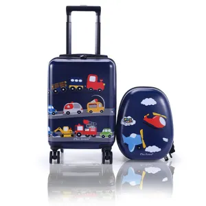 Kids' Vehicle Blue Carry On Travel Luggage Set