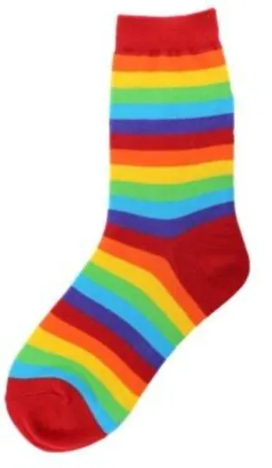 Kids's Rainbow Crew Sock -Size 10-1 Youth