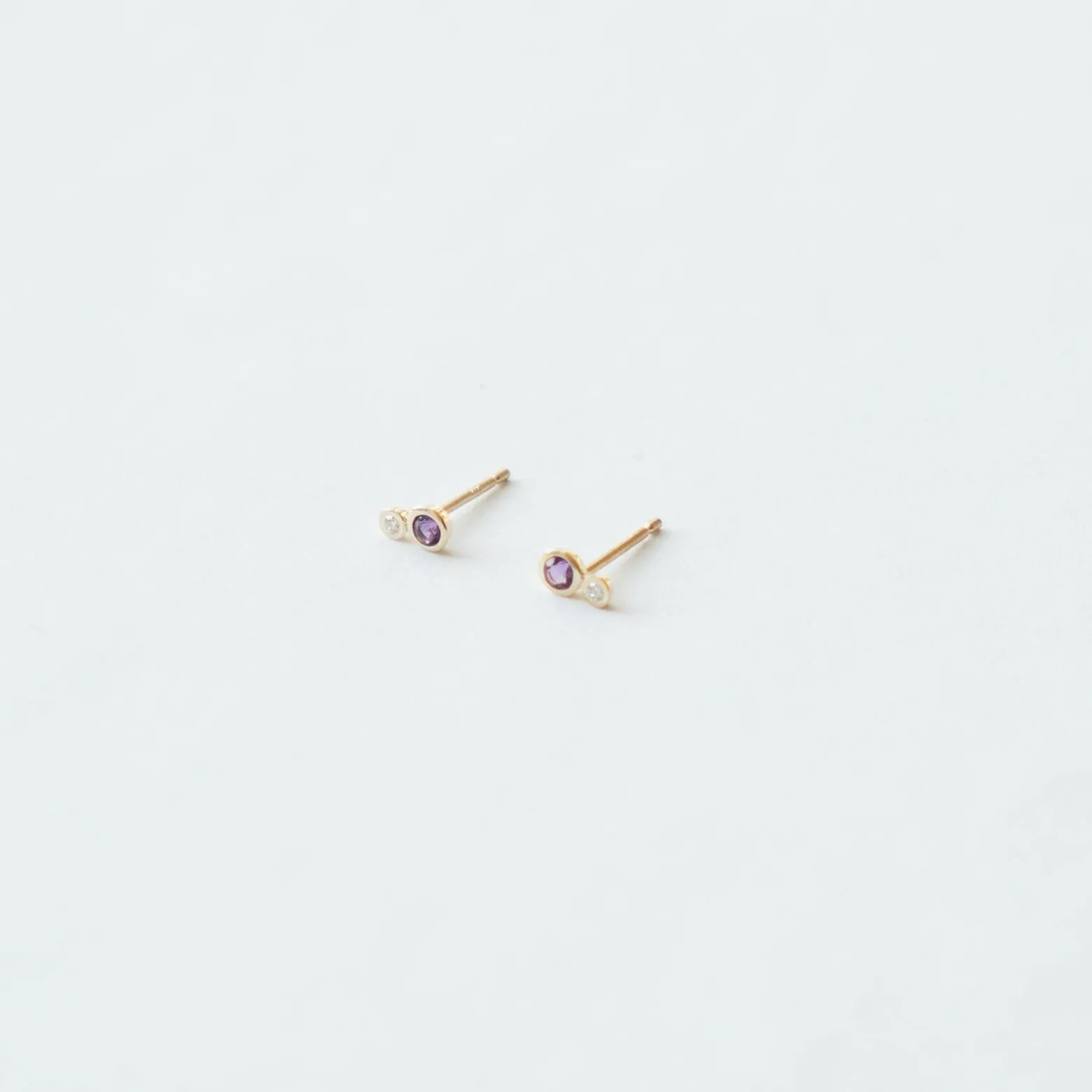 Kiki Stud Earrings with Amethyst