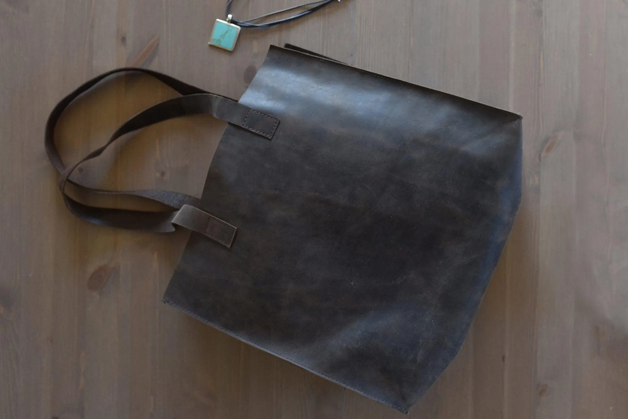 Kiko Leather Raw Edge Tote