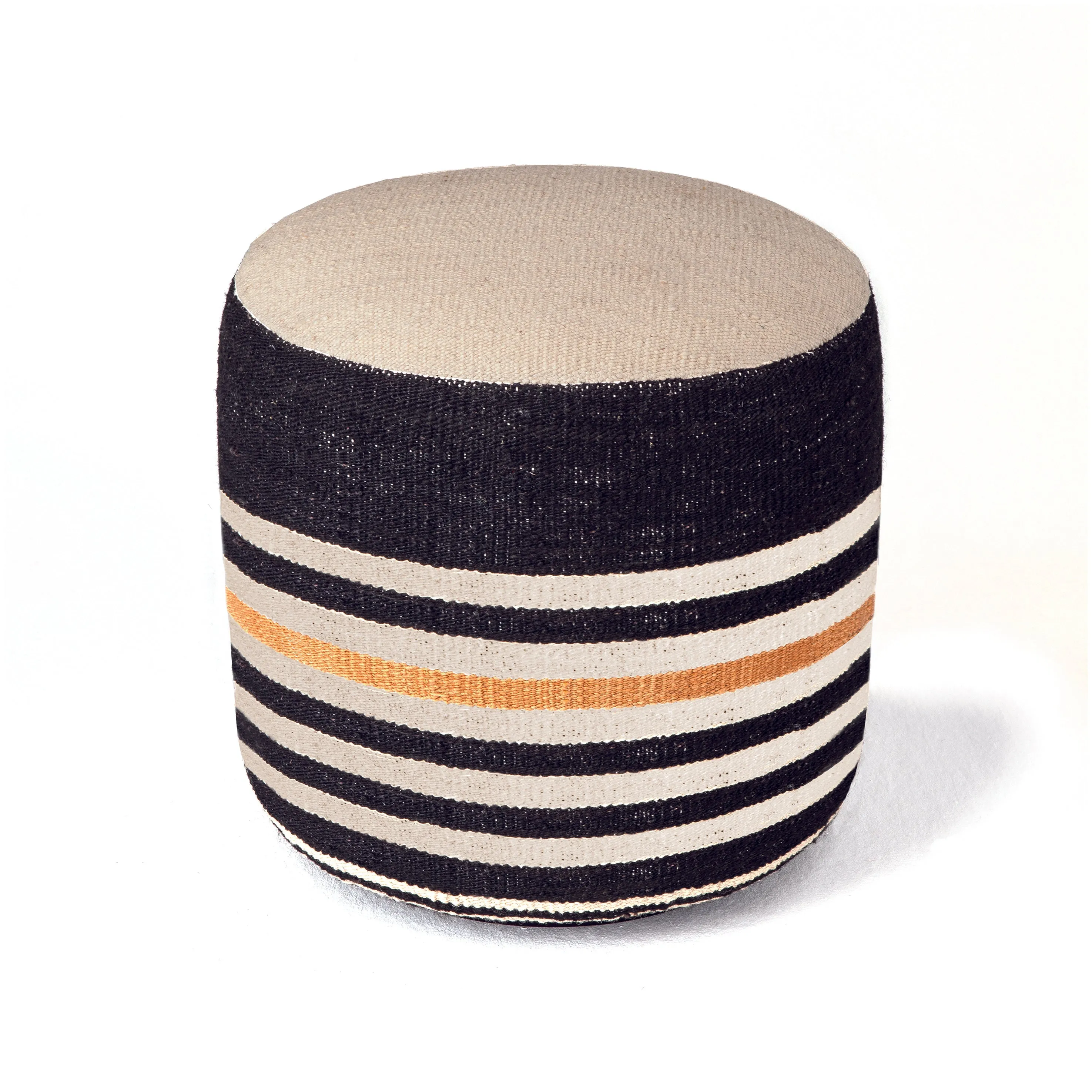 Kilim Black Pouf