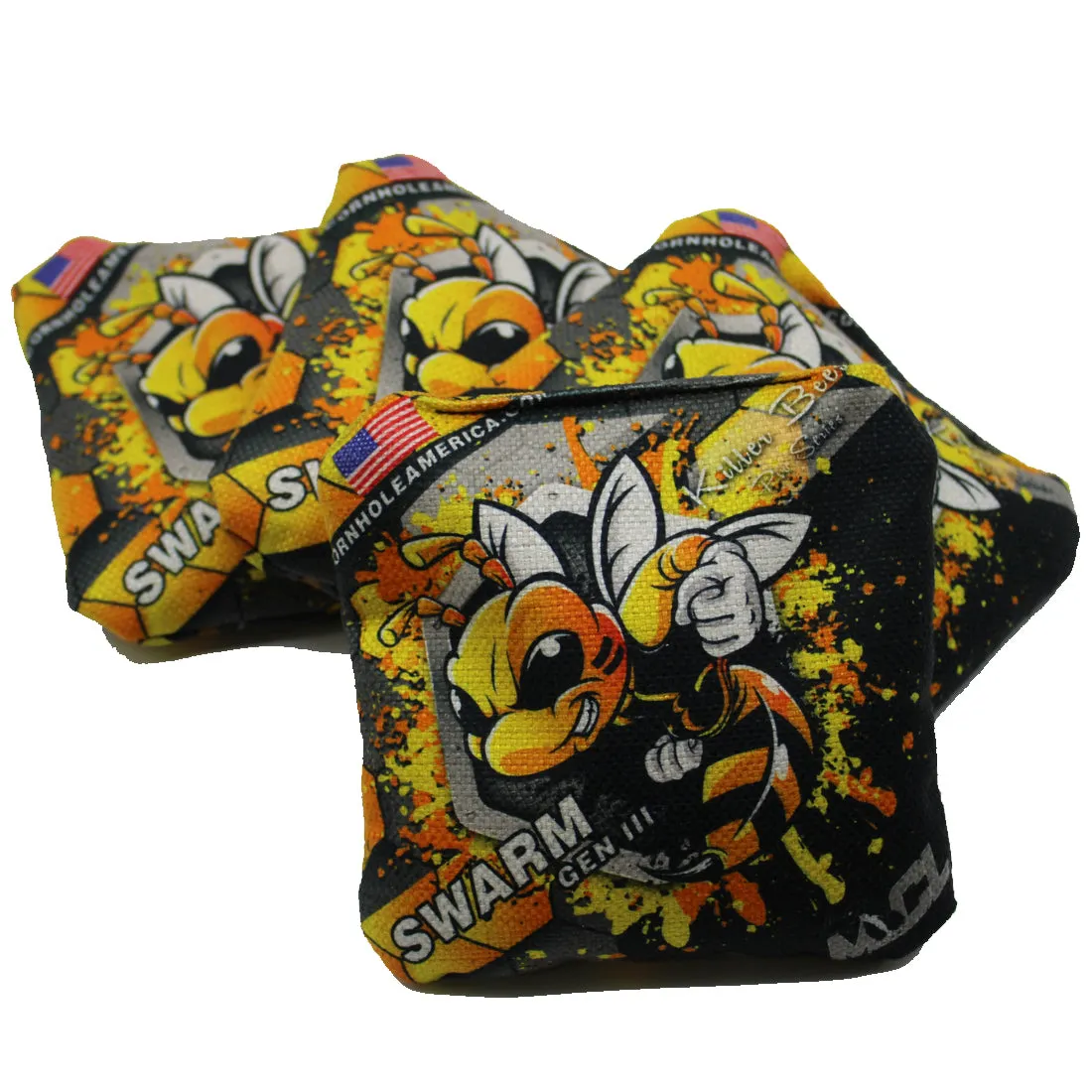 Killer Bees Swarm Fire Gen III Series Pro Style cornhole Bags