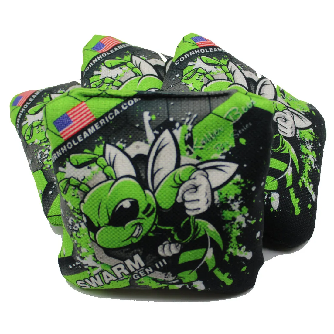 Killer Bees Swarm Gen III LIME GREEN Series Pro Style cornhole Bags