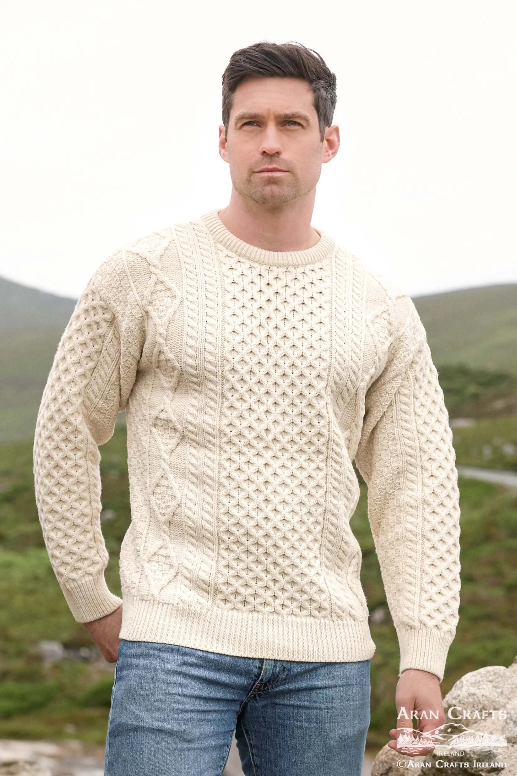 Kilronan Soft Crew Neck Sweater - Natural