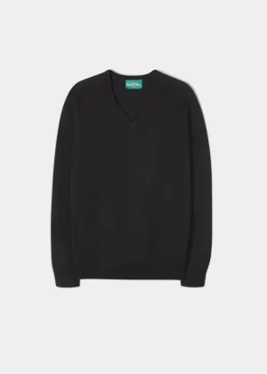 Kilsyth Men's Lambswool Jumper in Black - Regular Fit