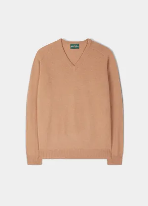 Kilsyth Men's Lambswool Jumper in Camel - Regular Fit