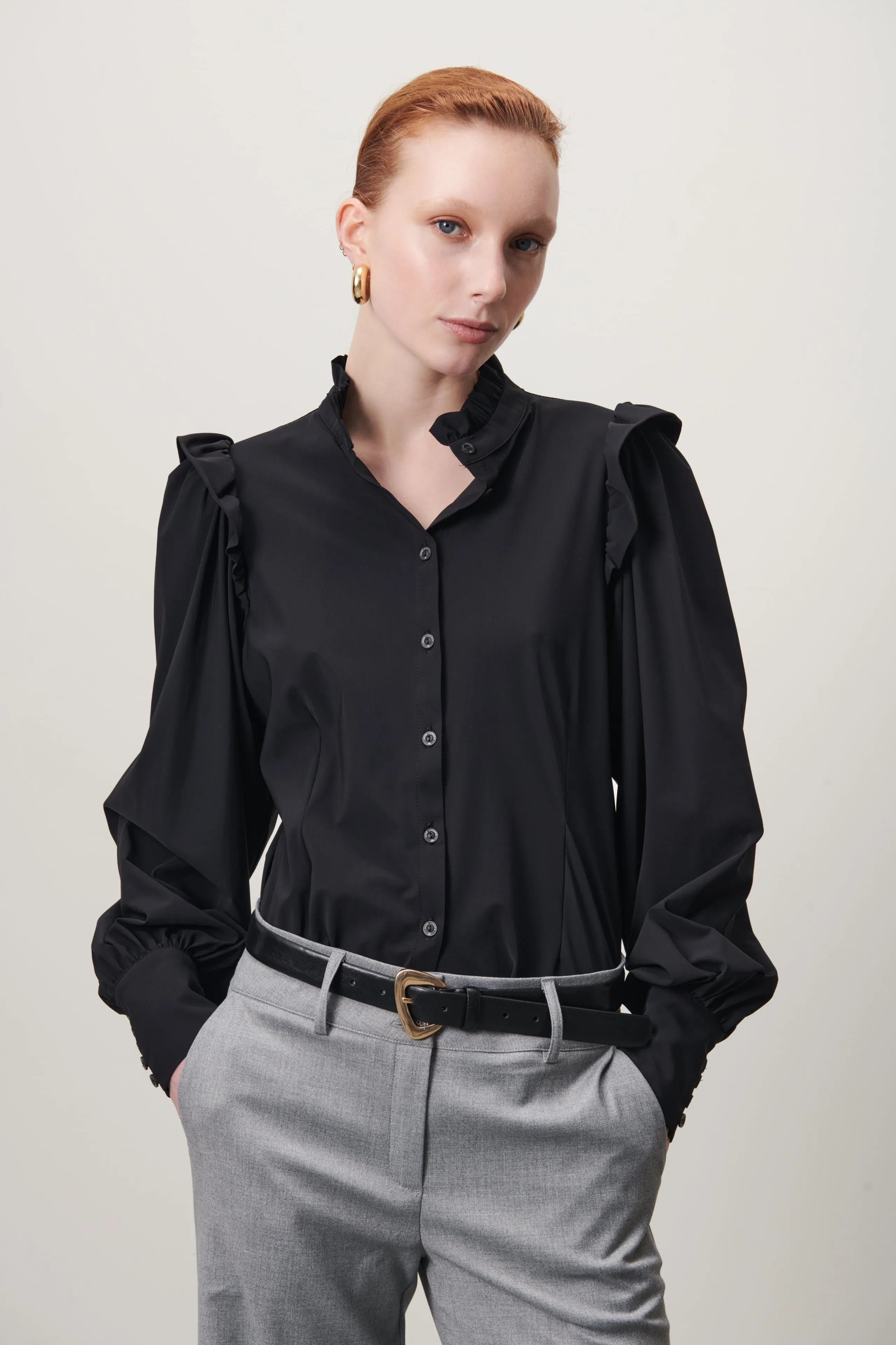 Kim Blouse Technical Jersey | Black