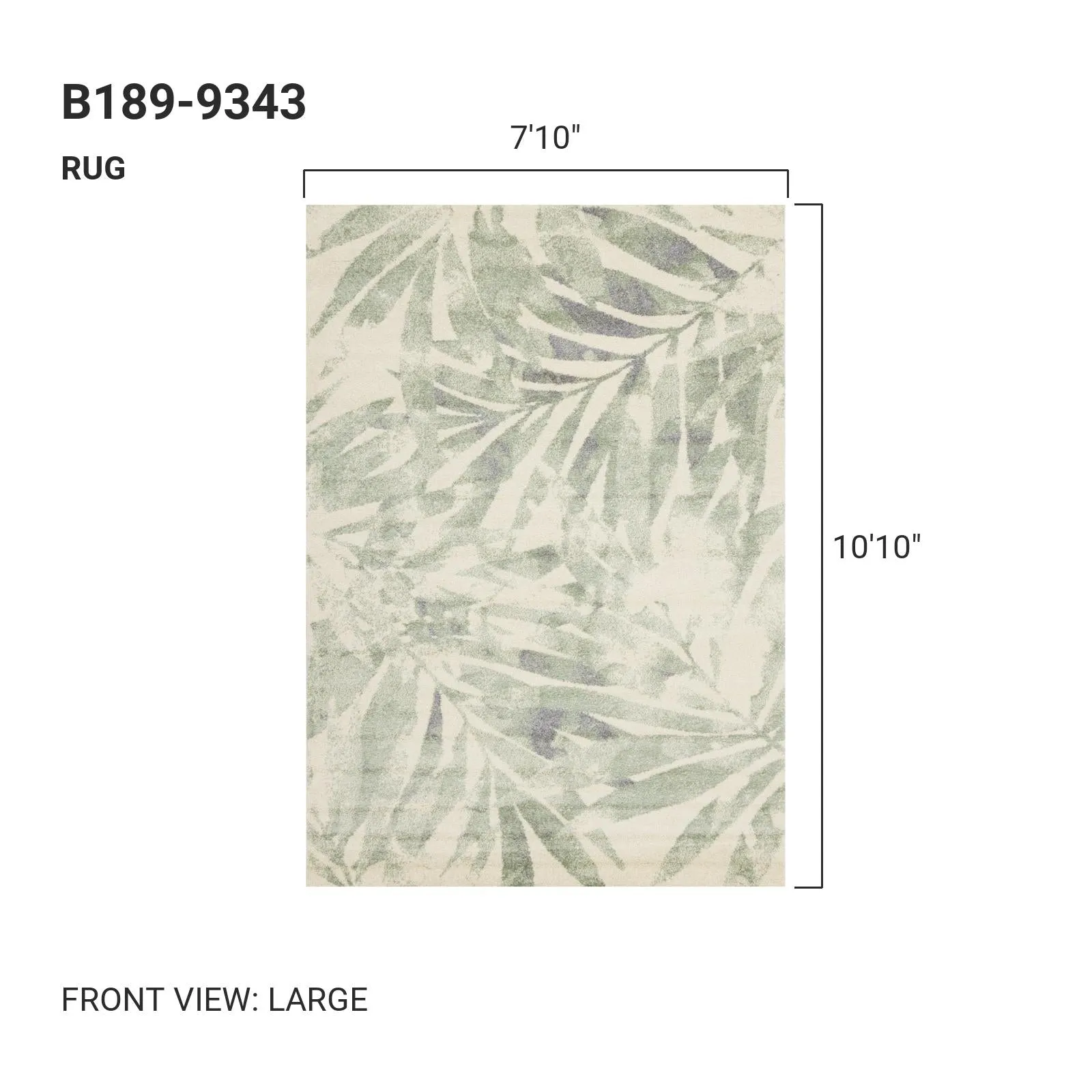 KIMBERLY Beige Green Leaves Rug