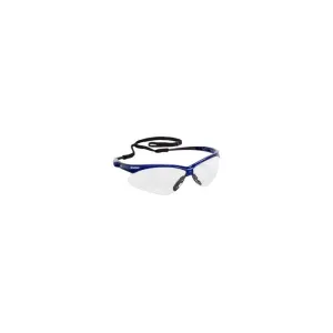 KIMBERLY-CLARK Kleenguard V30 47384 Nemesis Safety Glasses, Clear Anti-Fog Lenses With Metallic Blue Frame, Case of 12