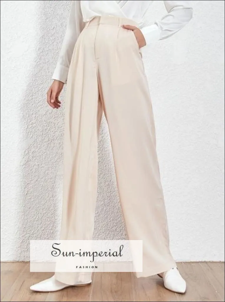 Kimberly Pants -loose Casual Trousers for Women High Waist Wide Leg Pants