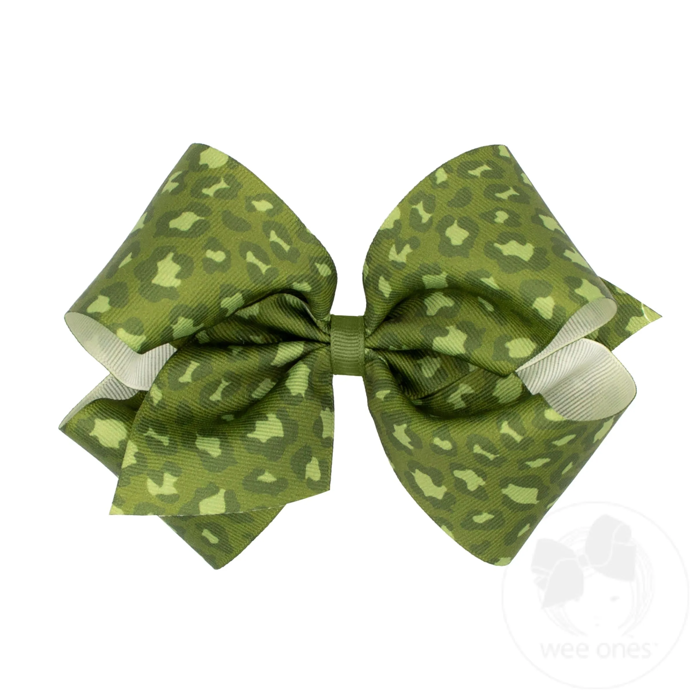 King Leopard Print Grosgrain Hair Bow