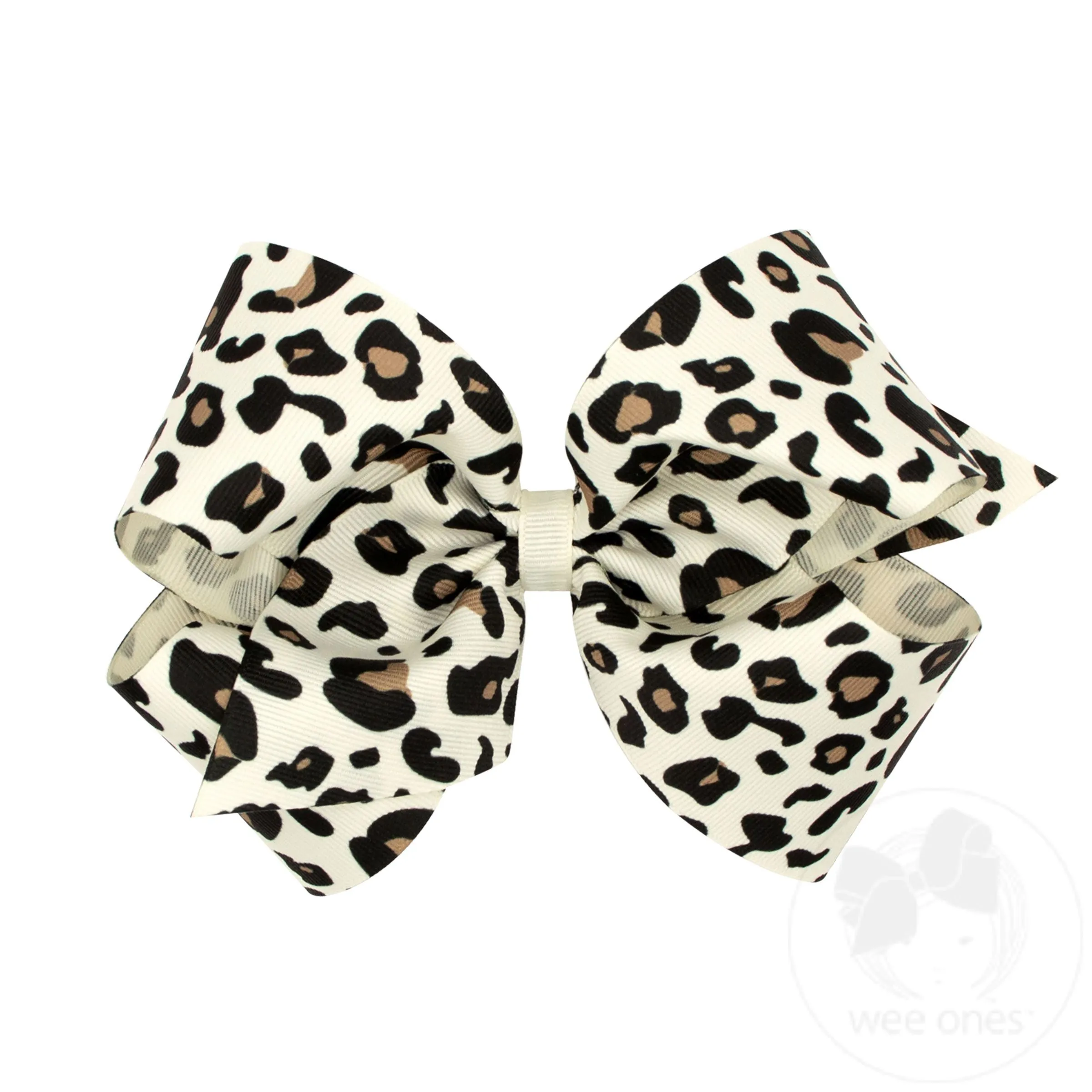 King Leopard Print Grosgrain Hair Bow