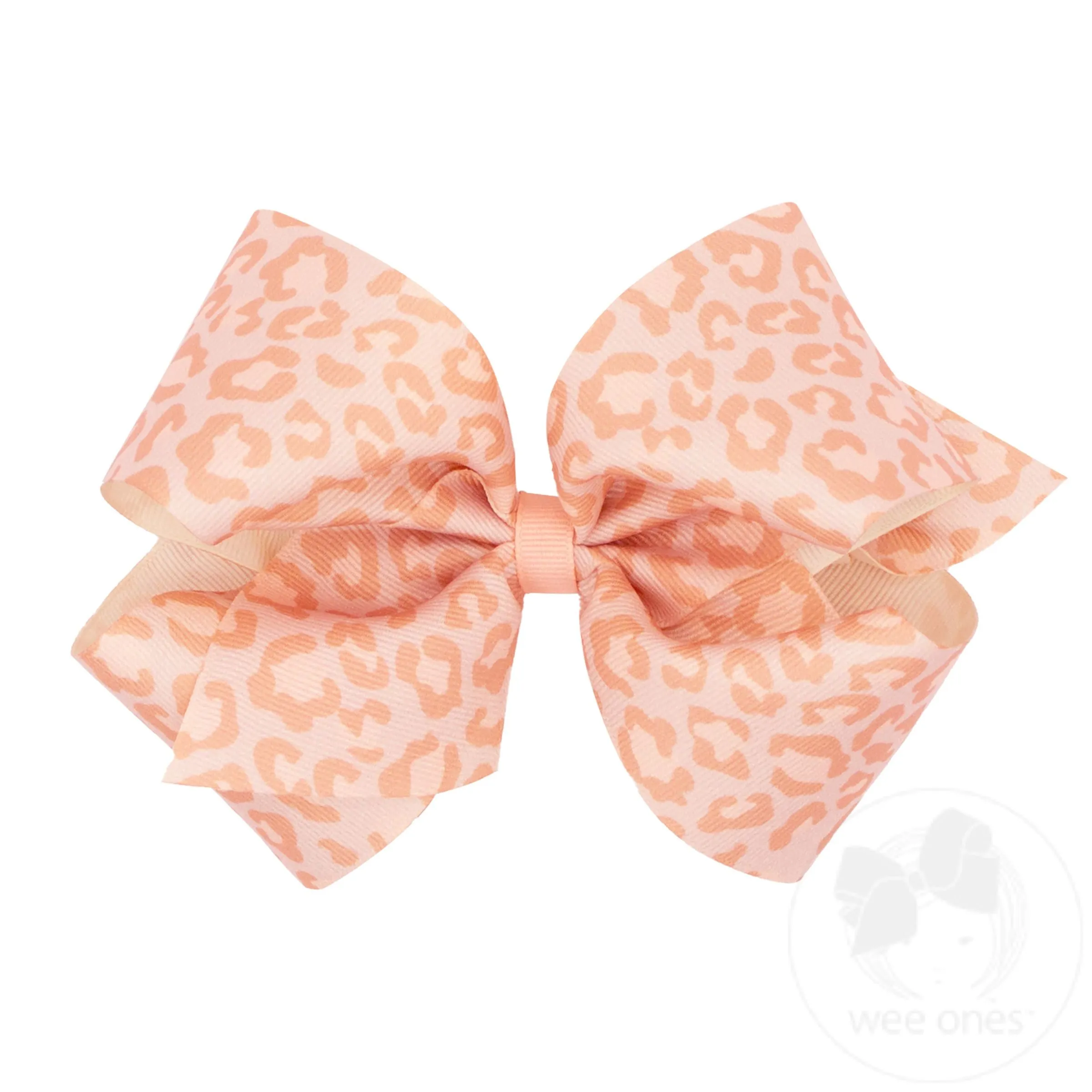 King Leopard Print Grosgrain Hair Bow