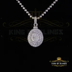 King Of Bling's 925 Sterling White Silver 1.00ct Baguettes Moissanite Oval Pendant for Women