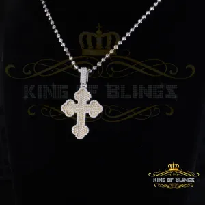 King Of Bling's 925 Sterling White Silver 2.50ct VVS D Clr.Moissanite Cross Pendant Men/ Women.