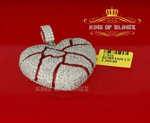 King Of Bling's "Heart"Broken Shape 925 Silver White 20.01ct Cubic Zirconia