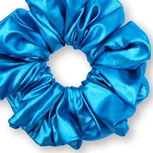 KING SIZE Metallic Scrunchies XXL Oversized Made in the USA Turquoise