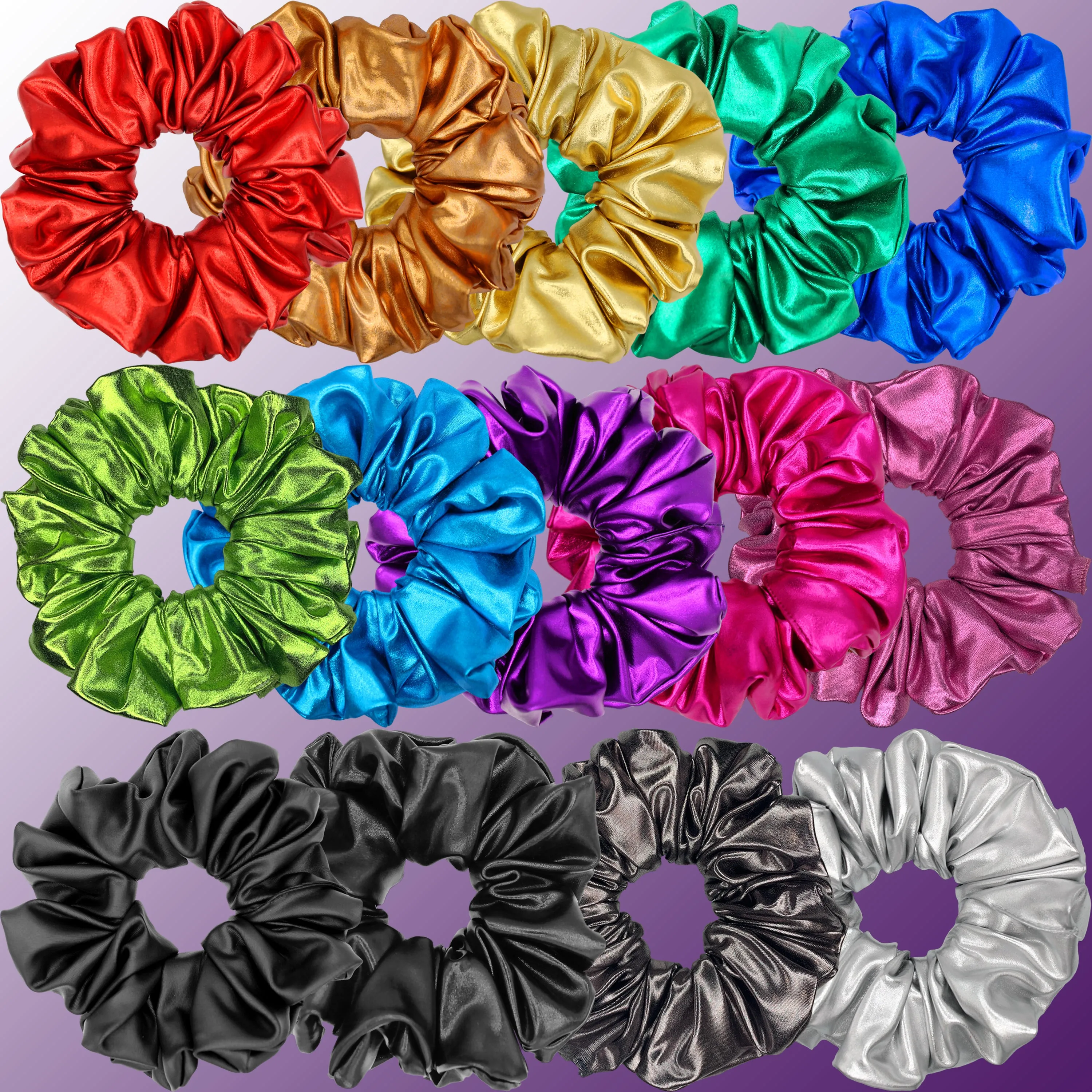 KING SIZE Metallic Scrunchies XXL Oversized Made in the USA Turquoise