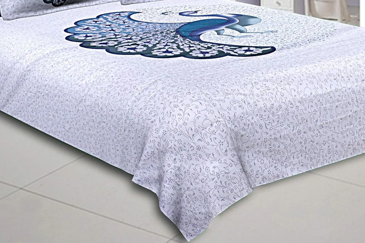 King Size Printed Pure Cotton Bedsheet with 2 Pillow Covers Soft and Attractive Bedsheet