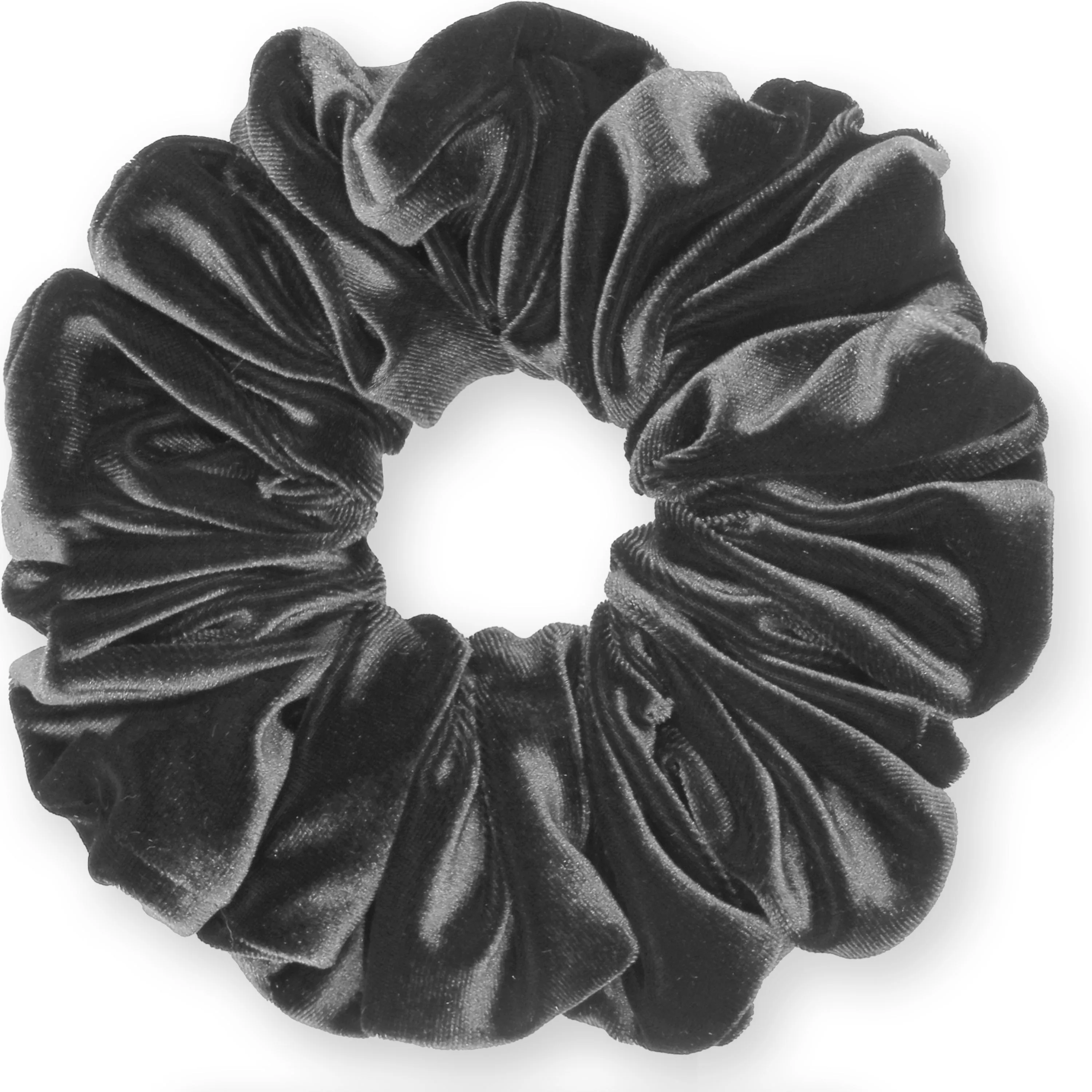 KING SIZE Velvet Scrunchies XXL Oversized Ponytail Holder Made in the USA Charcoal