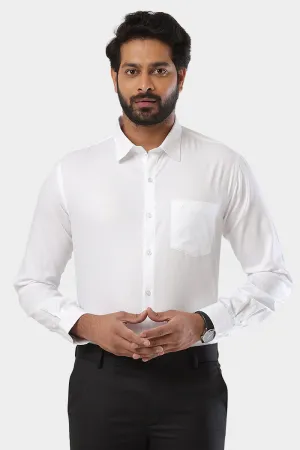 Kingdom - 100% Cotton Dobby Formal White Shirt For Men | Uathayam