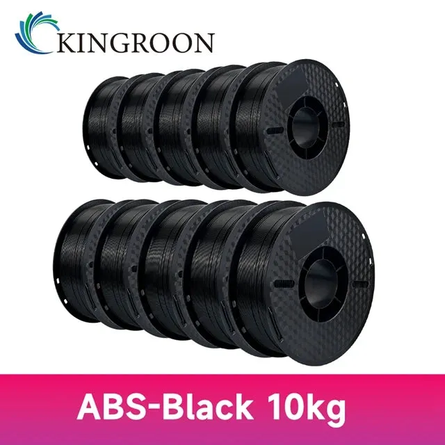 KINGROON 10KG PLA/ ABS/ PETG Filament 1.75mm Black White Gray , Wholesale 10 Rolls PLA ABS PETG Plastic For 3D Printer