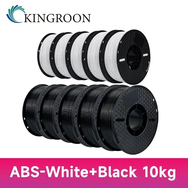 KINGROON 10KG PLA/ ABS/ PETG Filament 1.75mm Black White Gray , Wholesale 10 Rolls PLA ABS PETG Plastic For 3D Printer