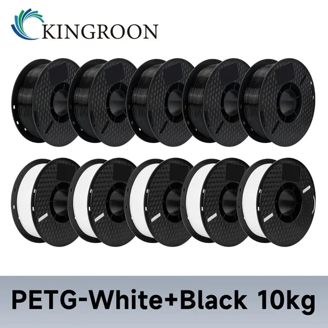 KINGROON 10KG PLA/ ABS/ PETG Filament 1.75mm Black White Gray , Wholesale 10 Rolls PLA ABS PETG Plastic For 3D Printer